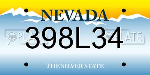 398L34 Nevada License Plate