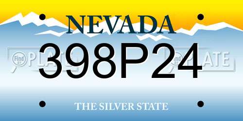 398P24 Nevada License Plate