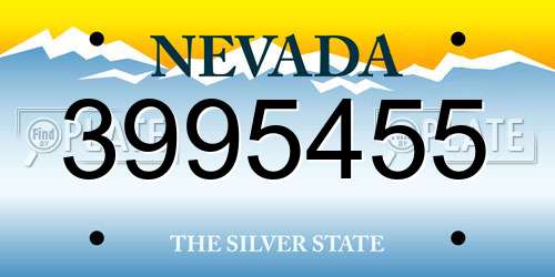 3995455 Nevada License Plate