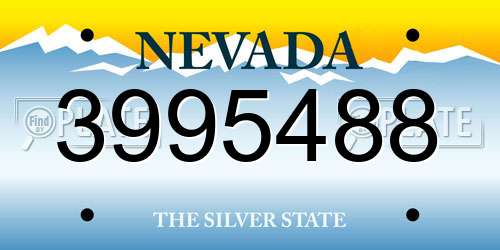 3995488 Nevada License Plate