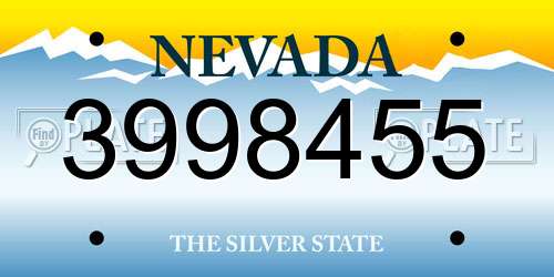 3998455 Nevada License Plate