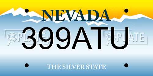 399ATU Nevada License Plate