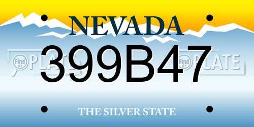 399B47 Nevada License Plate