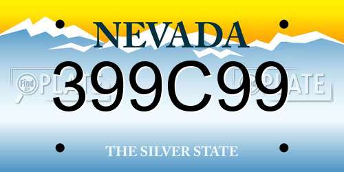 399C99 Nevada License Plate