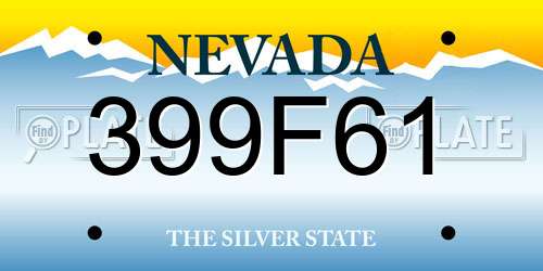 399F61 Nevada License Plate