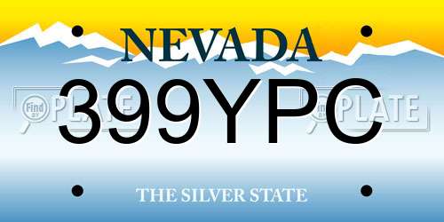 399YPC Nevada License Plate
