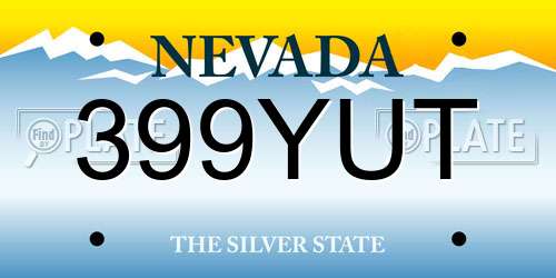 399YUT Nevada License Plate