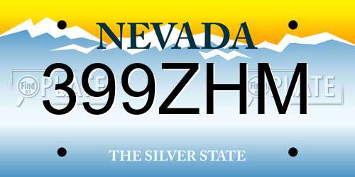399ZHM Nevada License Plate