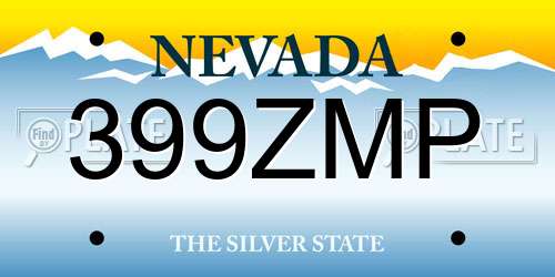 399ZMP Nevada License Plate