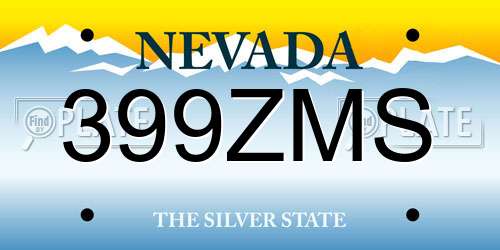 399ZMS Nevada License Plate
