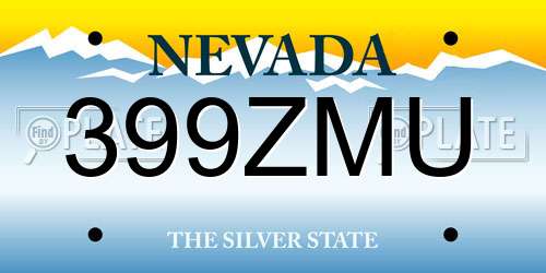 399ZMU Nevada License Plate
