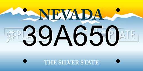 39A650 Nevada License Plate