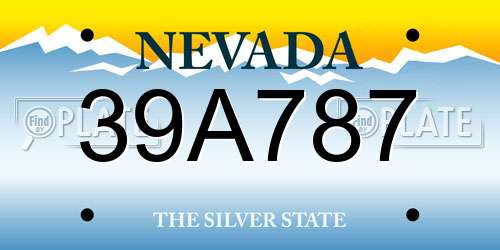 39A787 Nevada License Plate