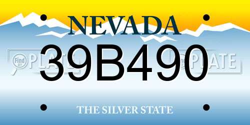 39B490 Nevada License Plate