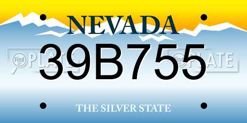 39B755 Nevada License Plate