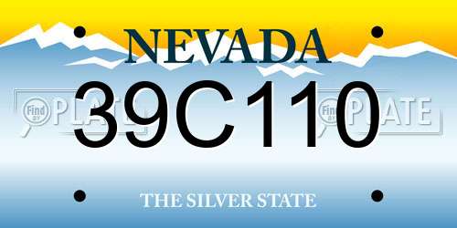 39C110 Nevada License Plate