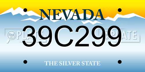 39C299 Nevada License Plate