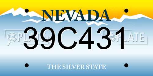39C431 Nevada License Plate