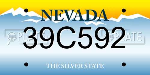 39C592 Nevada License Plate