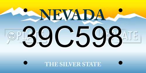 39C598 Nevada License Plate