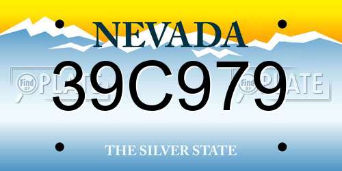 39C979 Nevada License Plate