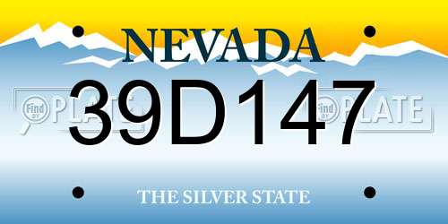 39D147 Nevada License Plate