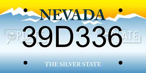 39D336 Nevada License Plate