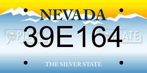 39E164 Nevada License Plate