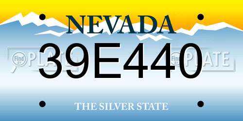 39E440 Nevada License Plate