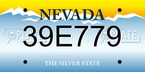 39E779 Nevada License Plate