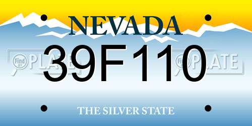 39F110 Nevada License Plate