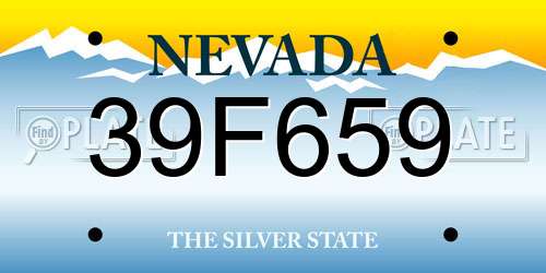 39F659 Nevada License Plate