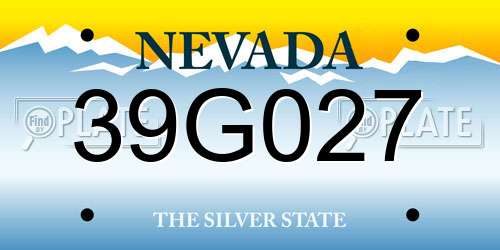 39G027 Nevada License Plate