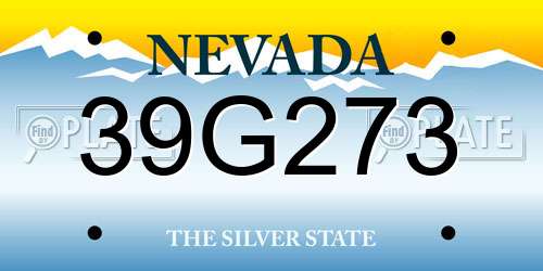 39G273 Nevada License Plate