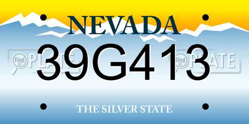 39G413 Nevada License Plate