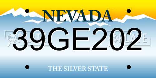 39GE202 Nevada License Plate
