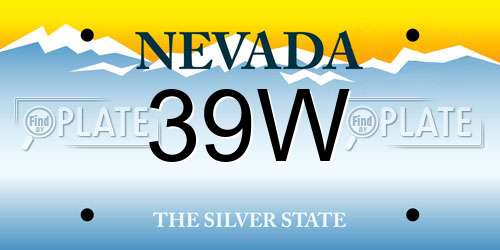 39W Nevada License Plate