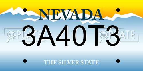 3A40T3 Nevada License Plate