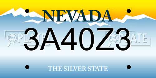 3A40Z3 Nevada License Plate