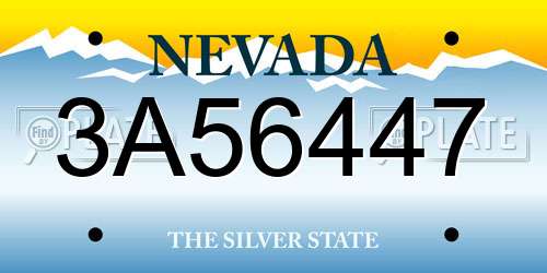 3A56447 Nevada License Plate