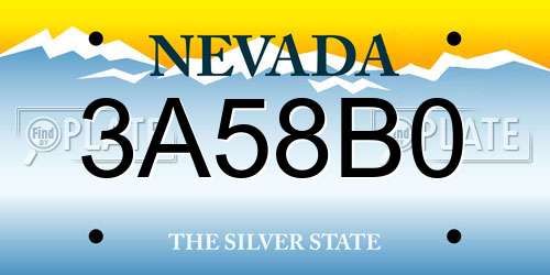 3A58B0 Nevada License Plate