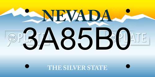 3A85B0 Nevada License Plate