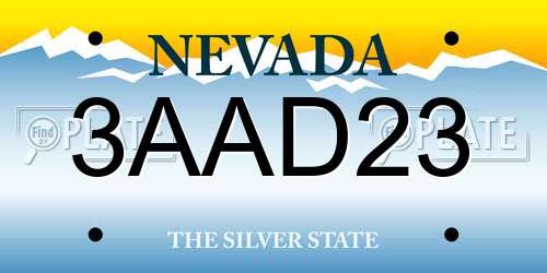3AAD23 Nevada License Plate