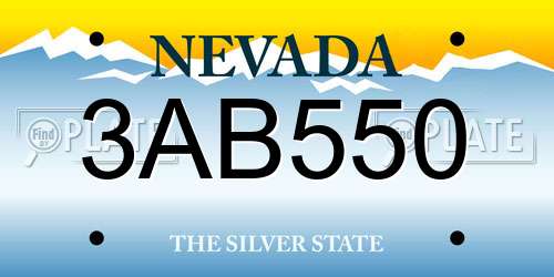 3AB550 Nevada License Plate