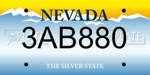 3AB880 Nevada License Plate