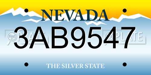 3AB9547 Nevada License Plate