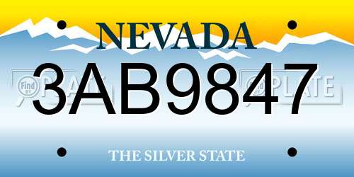 3AB9847 Nevada License Plate