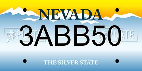 3ABB50 Nevada License Plate