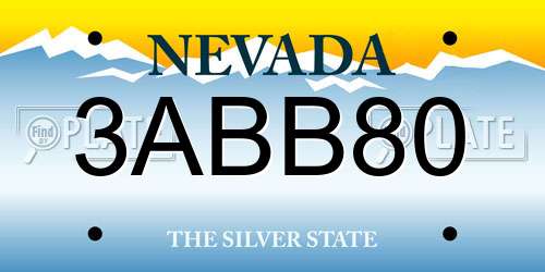 3ABB80 Nevada License Plate