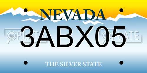 3ABX05 Nevada License Plate